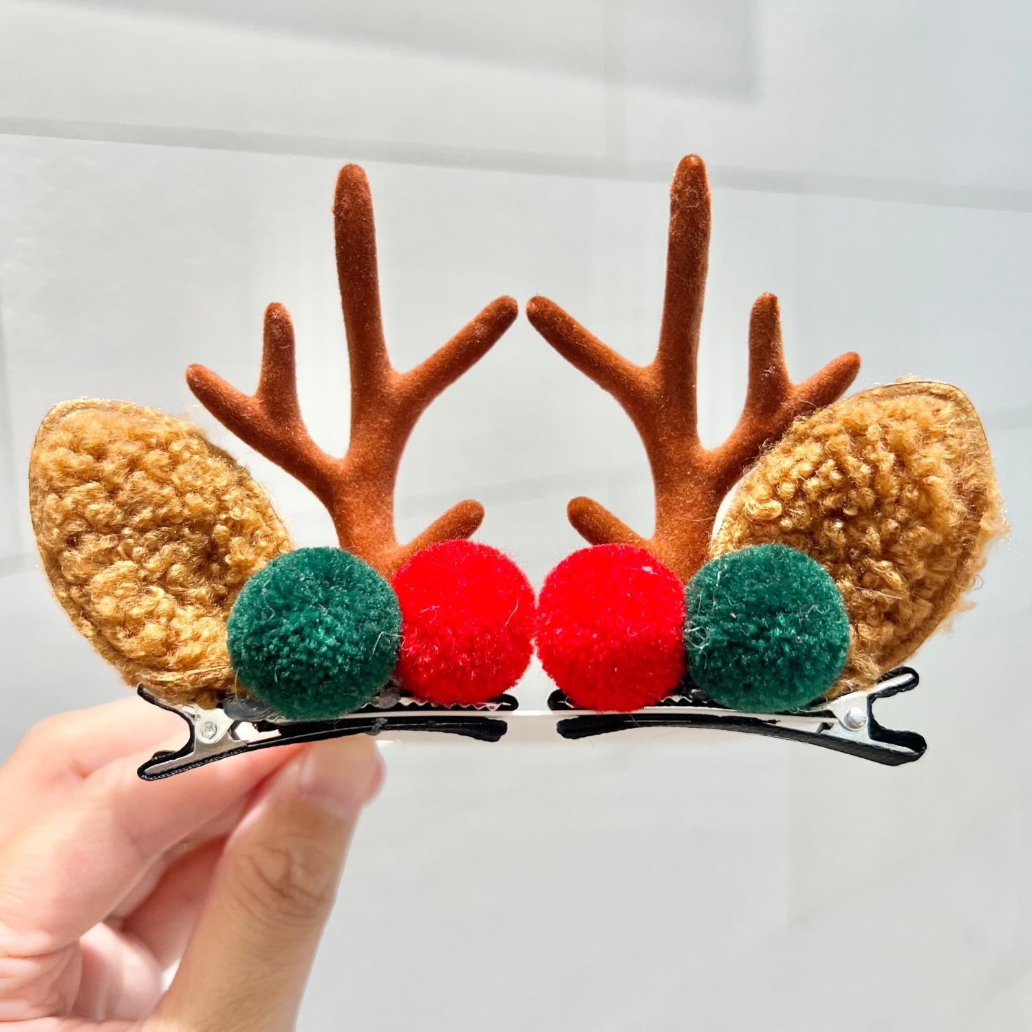 

1Pair Cute Elk Horn Christmas Hairpin Portable Hair Clips Xmas Headwear Christmas Decor 07