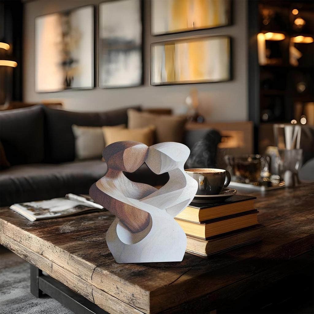 Statua di Coppia in Legno Piatta 2D Elegante 20CM Decorazione Moderna per la Casa Statuetta in Legno Artificiale per Soggiorno Scultura Decorazione Matrimoniale