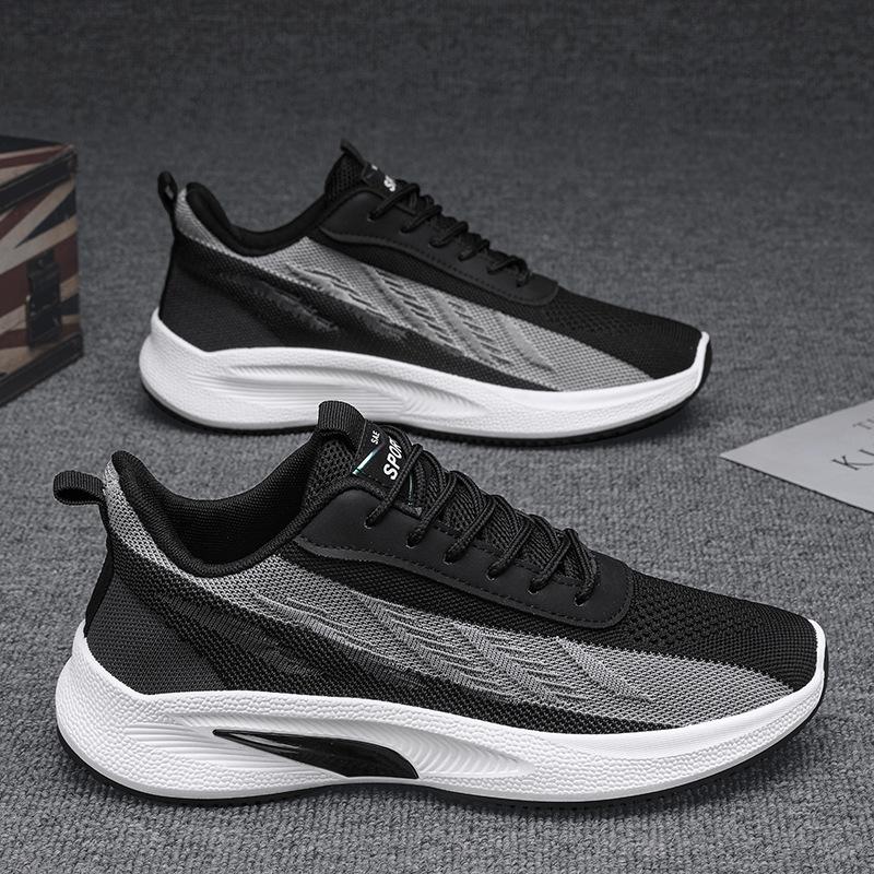 Summer New Fly-woven Mesh Breathable and Deodorant Youth Comfortable Soft-soled Elastic Sports and Leisure Shoes