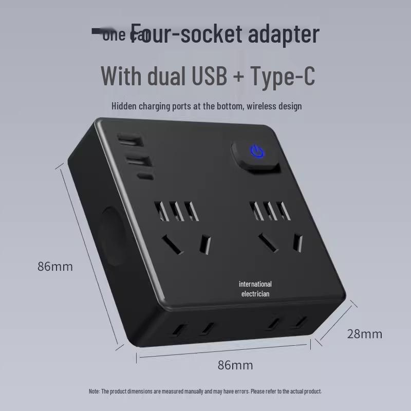 86 Type Wireless Multi-function Socket Adapter Panel Converter