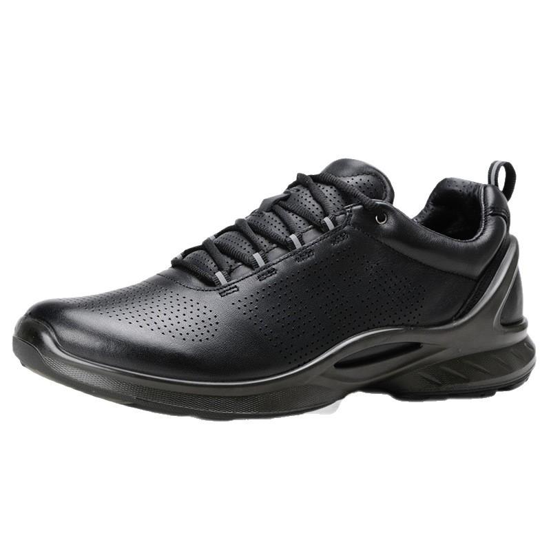 Jinhua 3515 Men's Genuine Leather Black Casual Shoes - Breathable, Soft Sole, Versatile Style