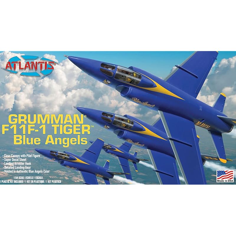 

atlantis model 1/54 american navy F11-F tiger blue angels plastic model ATLAMCH169