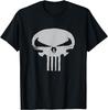 Marvel Punisher Abgerundeter Totenkopf Vintage Brustlogo T-Shirt