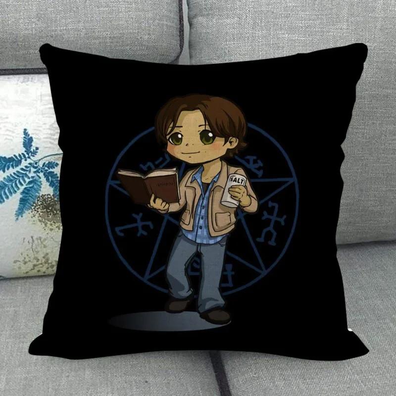 Custom Supernatural Pillowcase Wedding Decorative Cotton Linen Pillow Case For Home Pillow Cover 45X45(One Sides)
