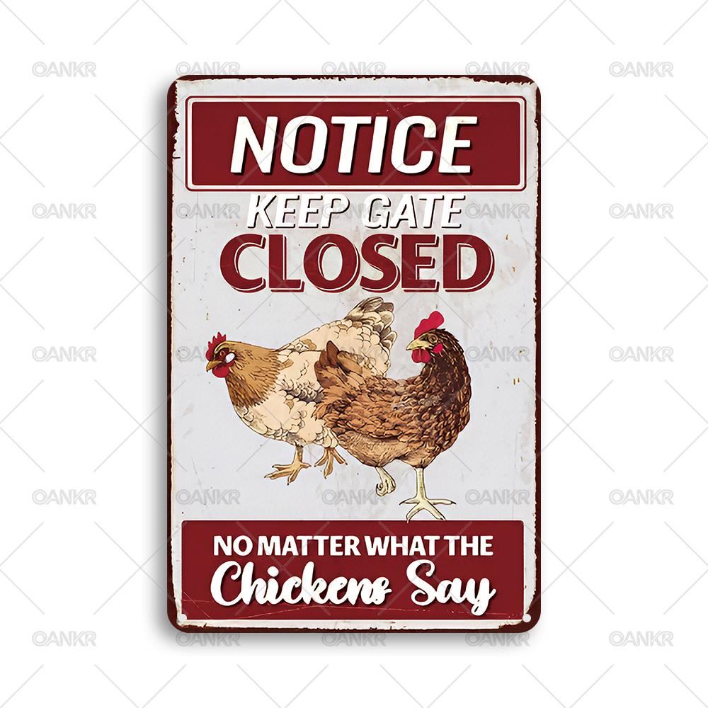 

Vintage Metal Tin Sign Ideal Gift x Inch Notice Keep Gate Closed Metal Signs for Farm Garden Home Wall Decor Plaques 20x30cm（7.8x11.8inch）