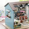 Exquisites Puppen-Miniatur-Holzhaus-Studio-Set mit LED-Lichtern und Möbeln