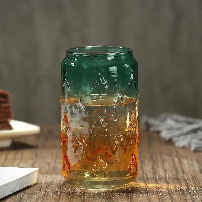 Glass straw cup Adult glass cup Coke cup Household water cup with straw Female student beverage cup Glass