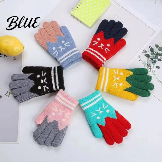 Toddler Knit Gloves Cozy Thick Pair Kids Lining 1 with Velvet Winter Gloves Lined Mittens