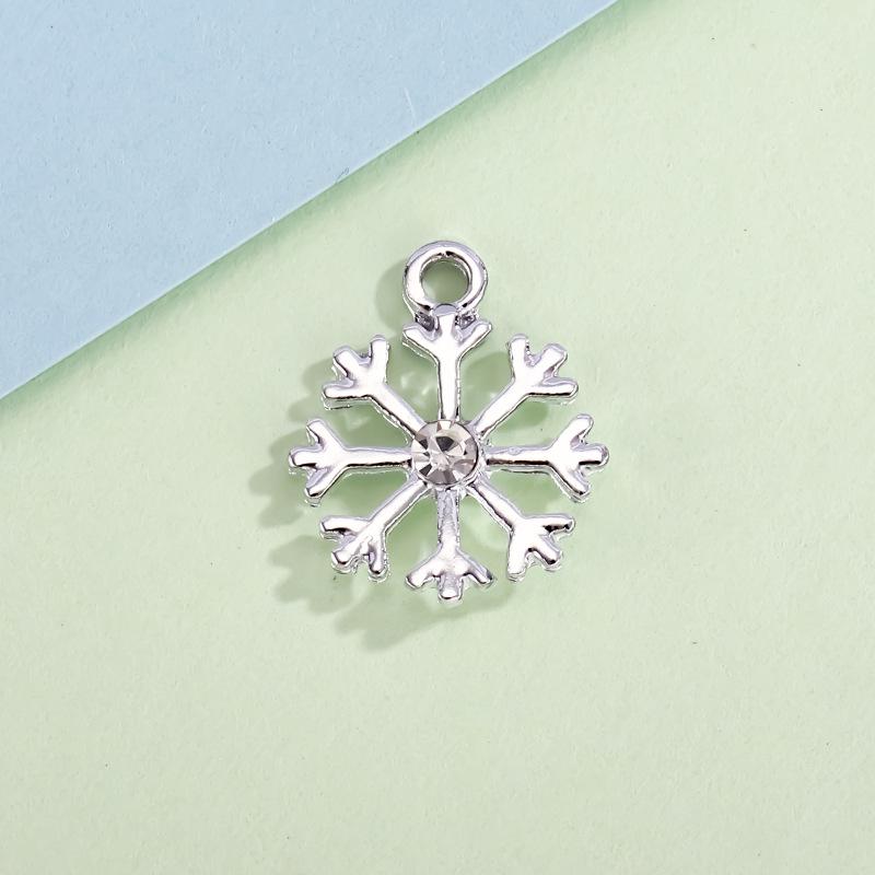 Snowflake Rhinestone Charm Pendant for DIY Jewelry: Christmas Alloy Accessory for Women’s Bracelets, Necklaces, and Earrings