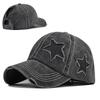 New Arrival Women Ponytail Hole Baseball Cap Washed Fashion Sequins Girls Sun Snapback Cotton Stars Embroidery Hat