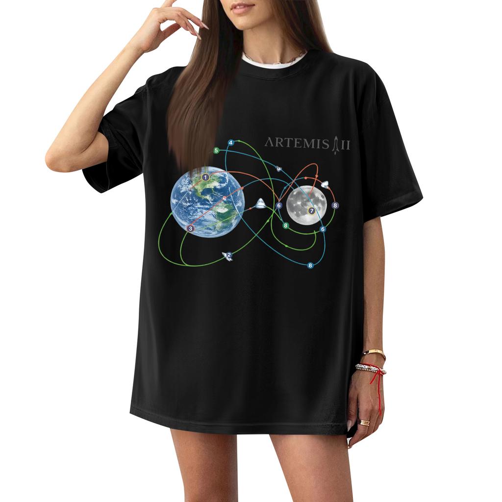 Women's Casual Printed T-Shirt Round Neck Pullover Short Sleeve Top