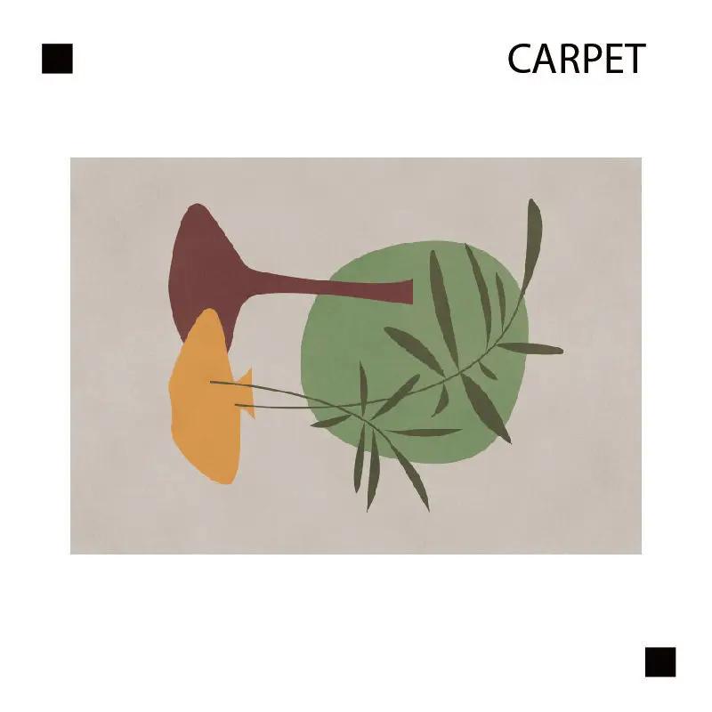 Nordic Modern Minimalist Living Room Carpet Abstract Non-slip Luxury Bedroom Rug Home Decoration Fluffy Square Vortex Mat