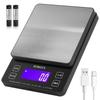 BOMATA Digital Kitchen 5kg Backlit USB Gapless Regional Ml Stainless B606 Small Scale, 0.1 Increments, Capacity, Full-Field View, Screen, Charging,