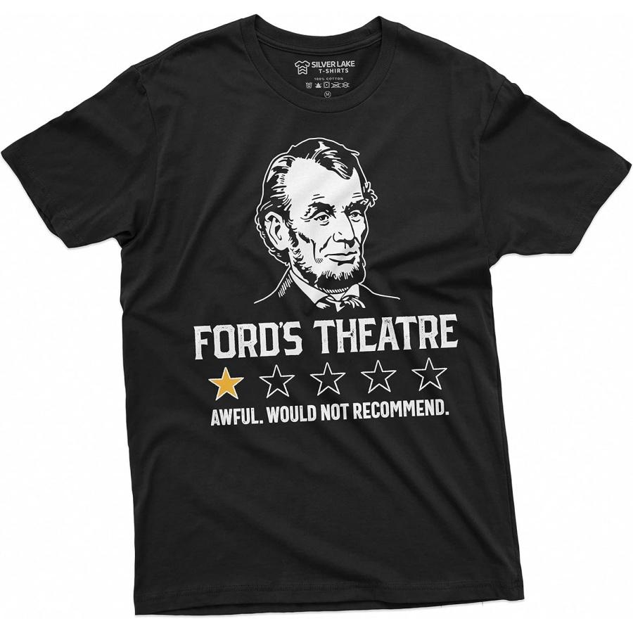 Men s Funny Abraham Lincoln Ford s Theatre Negative Review T-Shirt 4th of July tee, Black, Large XXXXXL чёрный