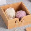 Wood Yarn Bowl with Lid Knitting Bowl Knitting Wool Holder Knitting Wool Organizers with Carved Holes for Crocheting