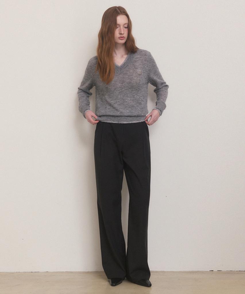 ADAUL Winter Pintuck Straight Fit Slacks - Black