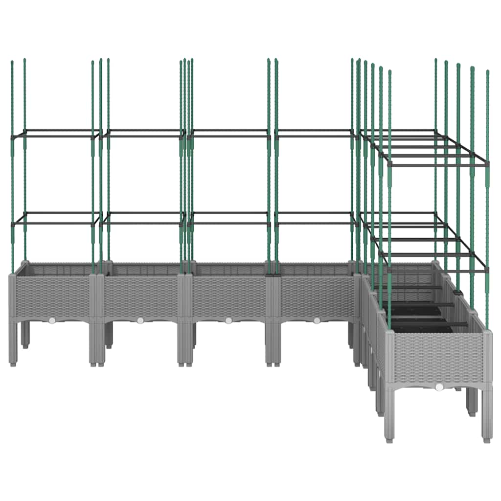 Planter with Trellis Light Grey 200 x 160 x 142.5 cm PP