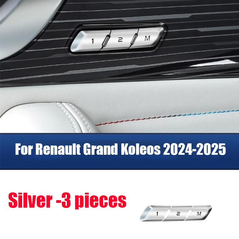 For Renault Grand Koleos 2024 2025 Steering wheel button sticker trunk button sticker aluminum alloy material 17 03