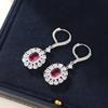 New Women'S Sunflower Shaped Earrings European American Style Zircon Inlaid Elliptical Flower Light Luxury Jewelry