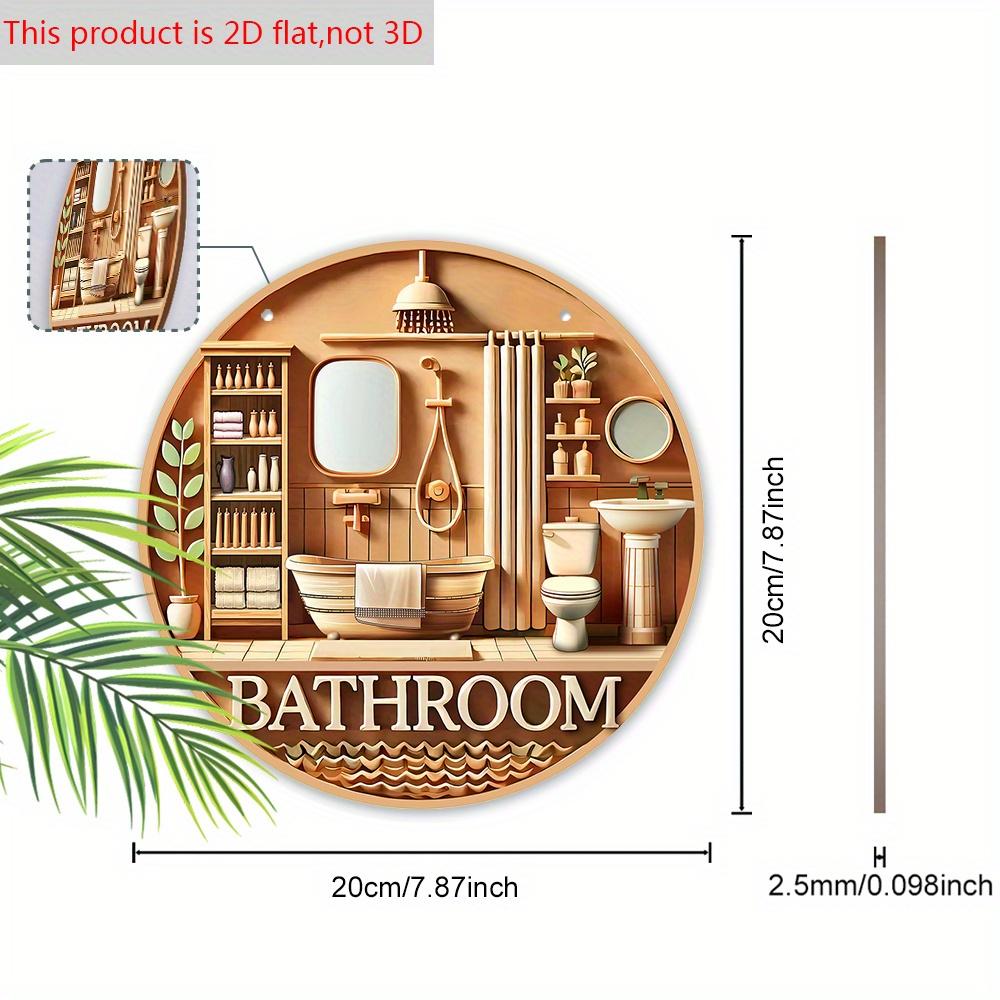 Bathroom Wooden Sign - Decorative Plaque for Outdoor, Bathroom Decor, Room and Balcony Decoration, Bathroom Decoration - Ideal Home Hanging Ornament
