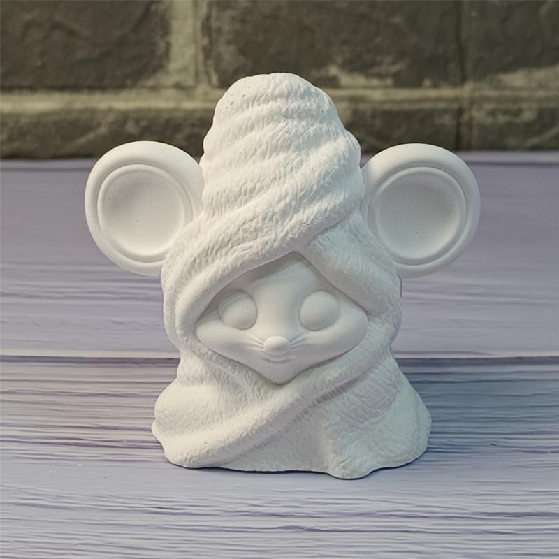 3D Bathrobe Mouse Figurine Silicone Molds for Candle Soap Chocolate Candy Cake Fondant Decoration Gypsum Silicone Molds