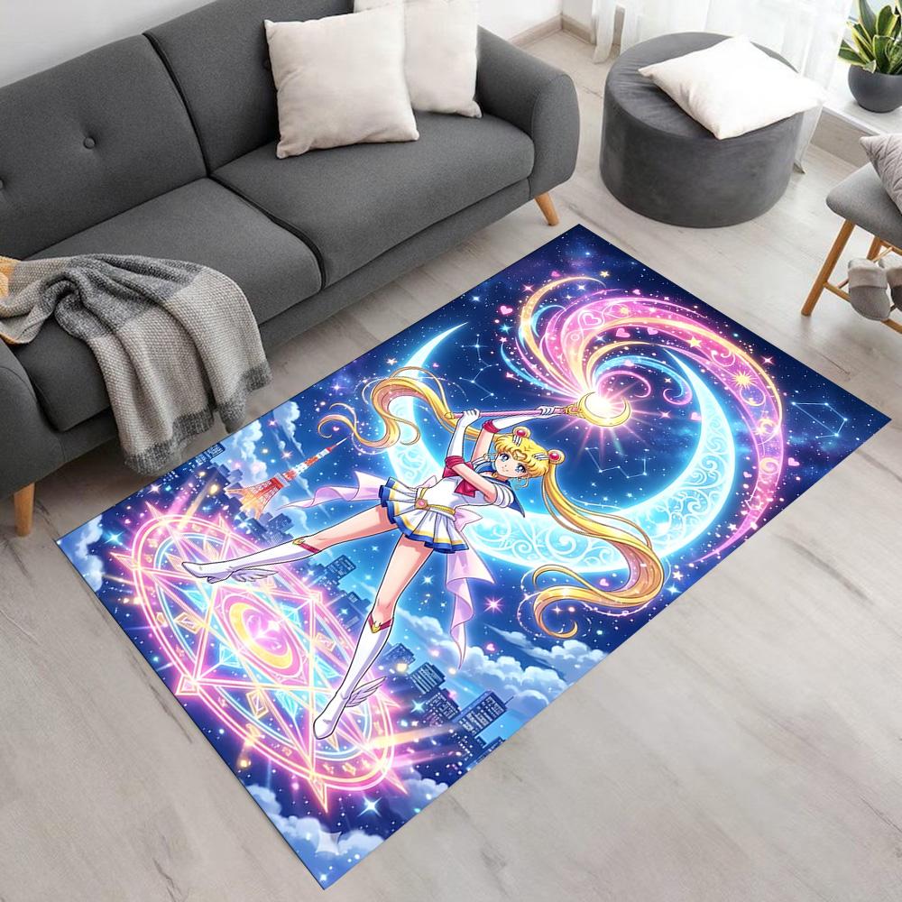 Moonlit Angelic Fantasy Carpet Design for Entryway Balcony Hallway Kitchen Antislip Carpet Anime Office Decor Wedding Party Gift