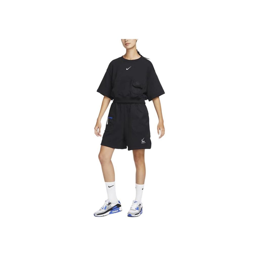 Nike Sportswear City Utility Solid Logo Loose Short Sleeve T-Shirt Women Tops Black DV8039-010