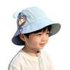 Kids Summer Wide Brim Sun Hat Cute Cartoon Baby UV Protection Cap Unisex Toddler Beach Outdoor Headwear