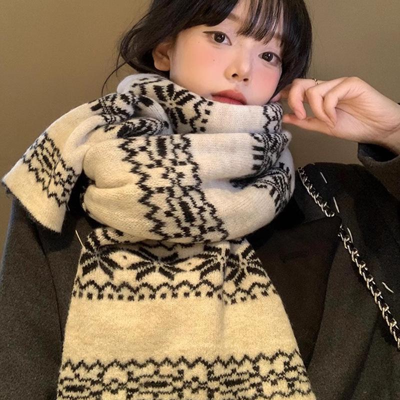 Korean Style Women's Thick Warm Autumn/Winter 2024 Scarf Shawl