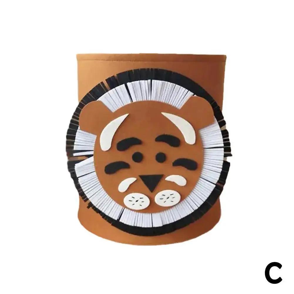 

Folding Storage Lovely Felt Animal Toy Storage Bucket Cartoon Animal Large Portable Dirty Clothes Shoes Organizer Sundries тигровий