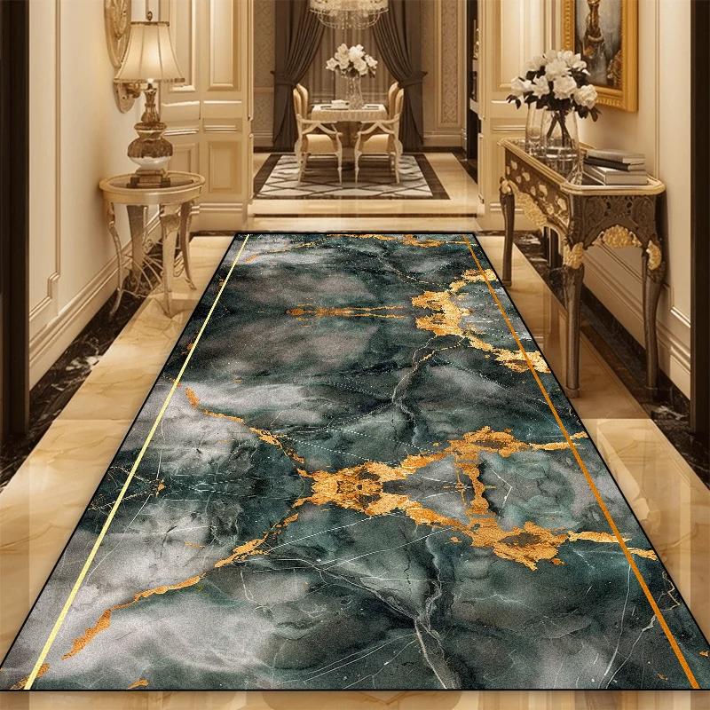 Luxury Marble Decoration Long Corridor Carpet Living Room Runner Rug Hotel Party Aisle Floor Mat Home Room Doorway Hallway Rugs