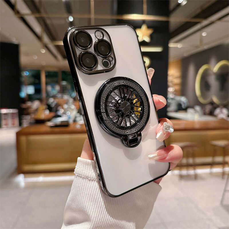 Applicable To IPhone16 Mobile Phone Case Gyro Magnetic Suction Bracket 1514 Apple 17promax Silicone Case Electroplating New Model