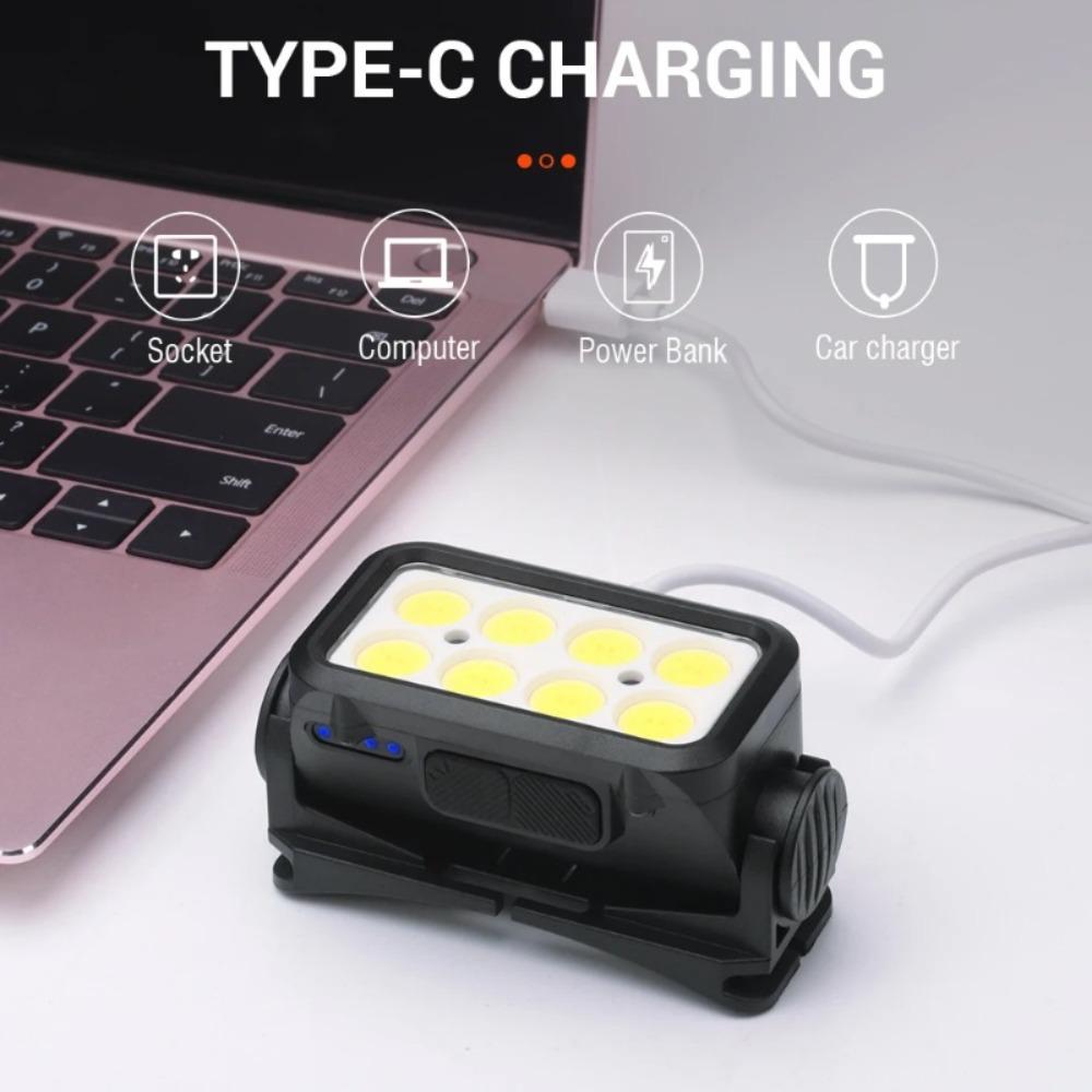 USB Rechargeable Headlamp 18650 Battery LED Headlight Waterproof Portable Head Flashlight Hiking Camping Head Cycling Torch