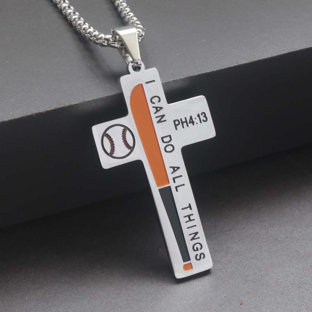 Collier Homme Spiritual Male Minimalism Stainless Steel Necklace Man's Jesus Cross Necklace for Man Collar Hombre