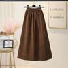 Skirt for Women Versatile Elastic High Waist Long Loose Trousers Plus Size Stretchy Solid Colour Skirt