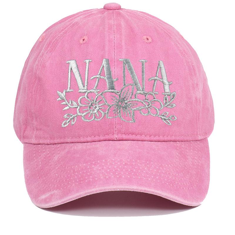 Nana Embroidered Washed Baseball Cap: Versatile, Stylish, Adjustable Sun Protection Dad Hat