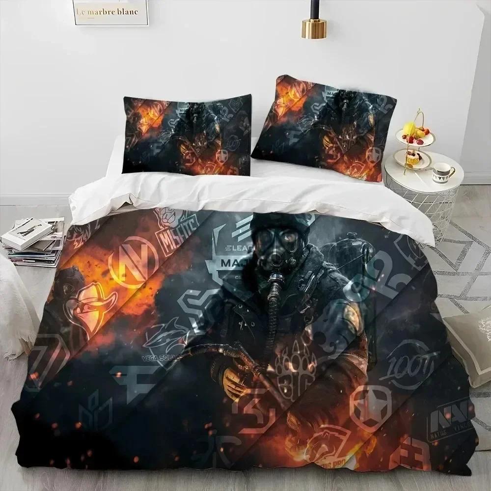 Luxury New 3D Print CS GO Game Gamer Counter Strike Bedding Set Duvet Cover Bed Set Quilt Cover Pillowcase Queen Size Boys Adult