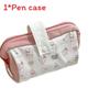 Cat Cartoon Canvas Pen Bag With Large Capacity And Portable Design For Students And Girls