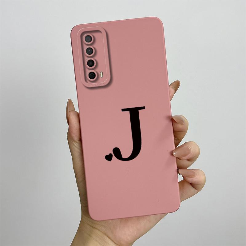 For Huawei Y7a Case Huawei P Smart 2021 Phone Case PPA-LX1 Luxury Letters Square ShockProof Soft TPU Silicone Back Cover Fundas