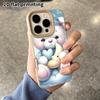 Phone Case: 2D flat lambskin suitable for iPhone 18, 17, 16, 15, 14, 13 Pro film protective case, pajama bear, Christmas and Halloween gift