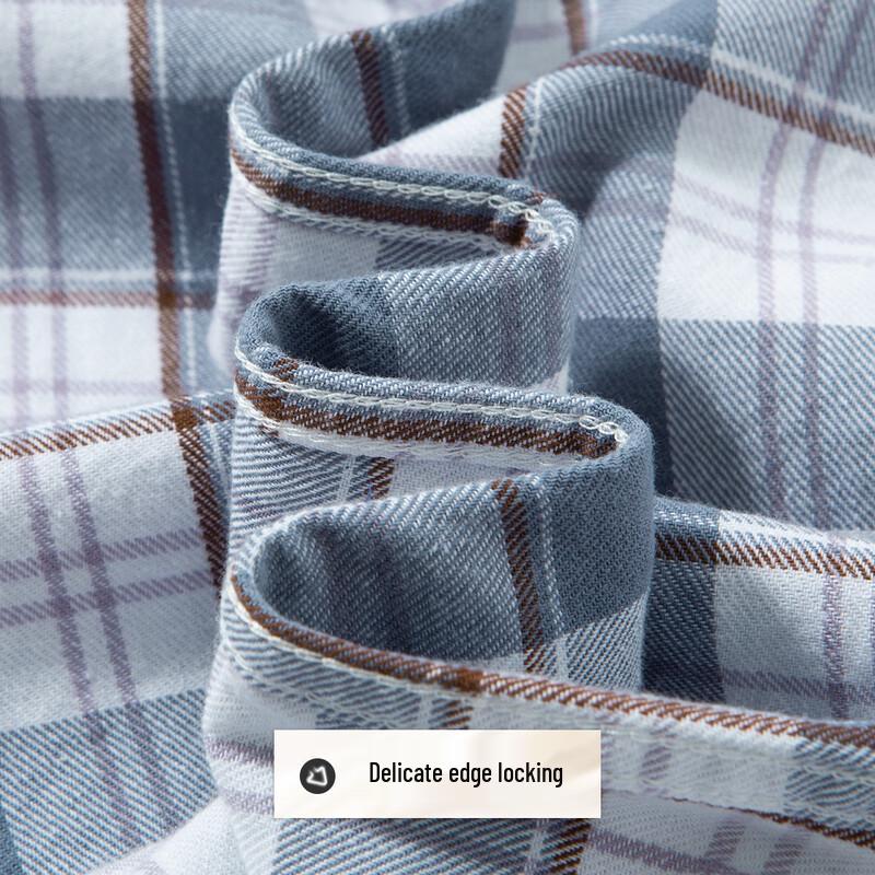 Chemise à carreaux à manches longues en coton brossé 100% pour homme Futing