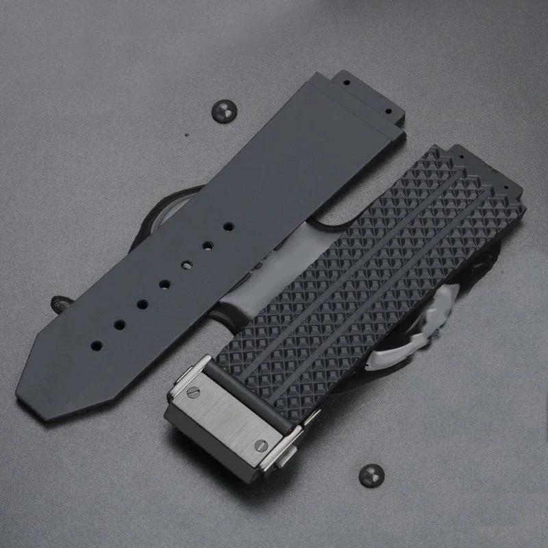 For HUBLOT BIG BANG Silicone Watchband 24X17MM 25X19MM Waterproof Wristband Men's Watch Strap Chain Watch Rubber Bracelet