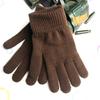 Women Full Finger Gloves Knitted Solid Autumn Winter Hand Keep Warm Thicken Lining Skiing Short Wrist Female Mittens