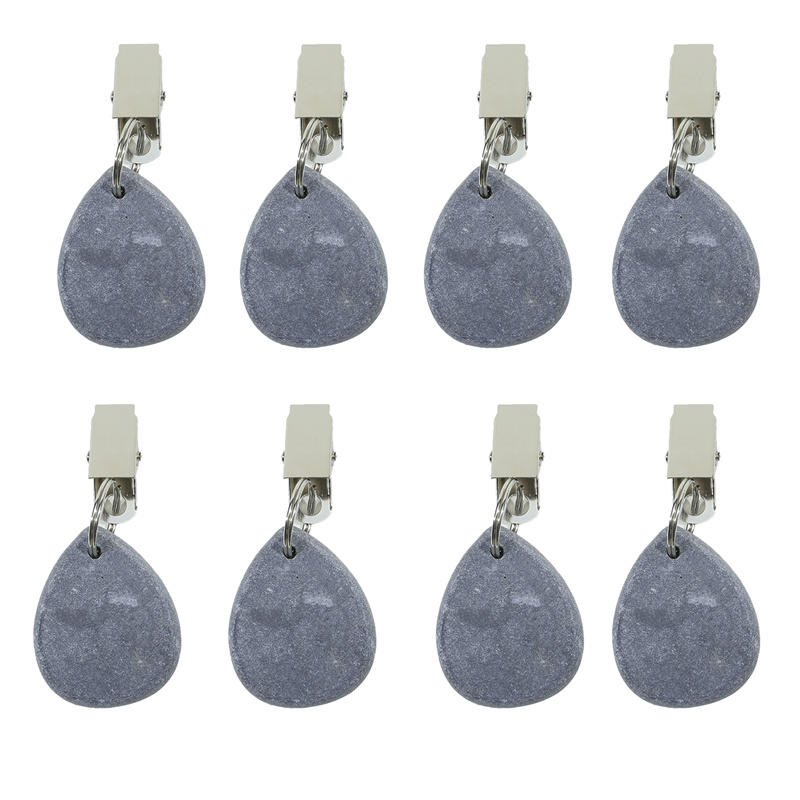 8pcs Tablecloth Pendant Natural Stone Keychain Colored Marble Tablecloth Clip Curtain Pendant Clip Pendant Accessories