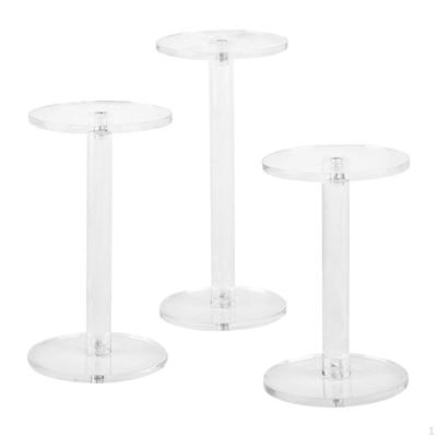 3x Anneaux Ronds en Acrylique pour Doigts Rehausseur Support à Cupcakes Transparent Présentoir à Bijoux pour Pierres Boucles d'Oreilles