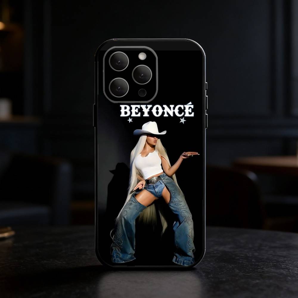 B-beyonce Cowboy Cool Singer Phone Case For iPhone 17,16,15,14,13,12,11 Plus,Pro Max,SE4Soft Silicone Black Cover