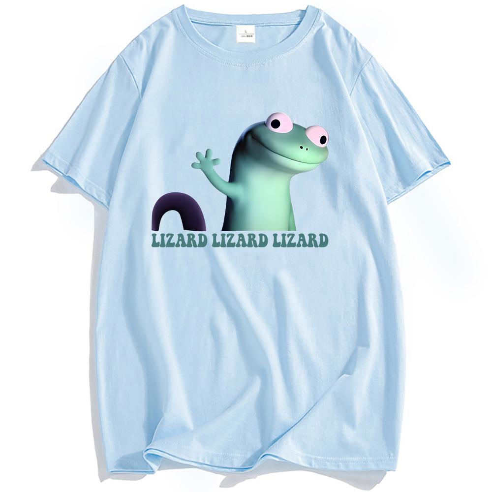 Women Tees Lizard Meme Funny Graphic T-shirt Casual Short Sleeve Cotton Tshirts Unisex Streetwear Cartoon Printing T Shirt