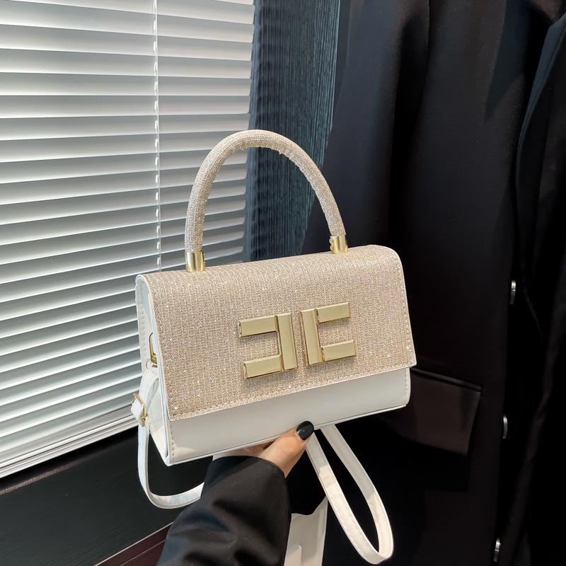 

Women s 2025 Rhinestone Textured Shoulder Bag - Chic European & American Crossbody One Size золотой