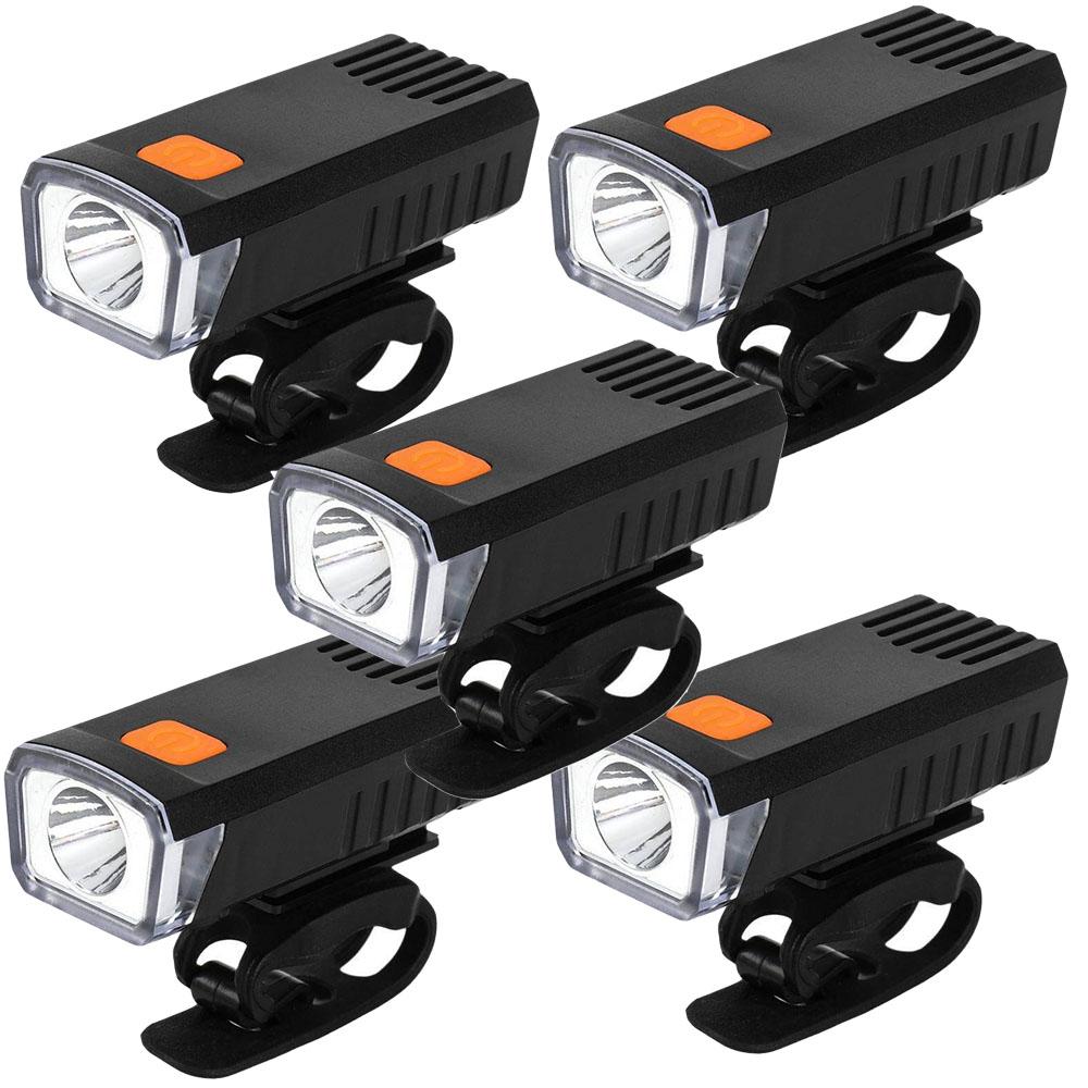 

Велосипедні передні фари USB LED Перезаряджувані Водонепроникні Фара для гірського велосипеда Велосипедний попереджувальний ліхтар безпеки Велосипедні аксесуари 5PCS-1200mah