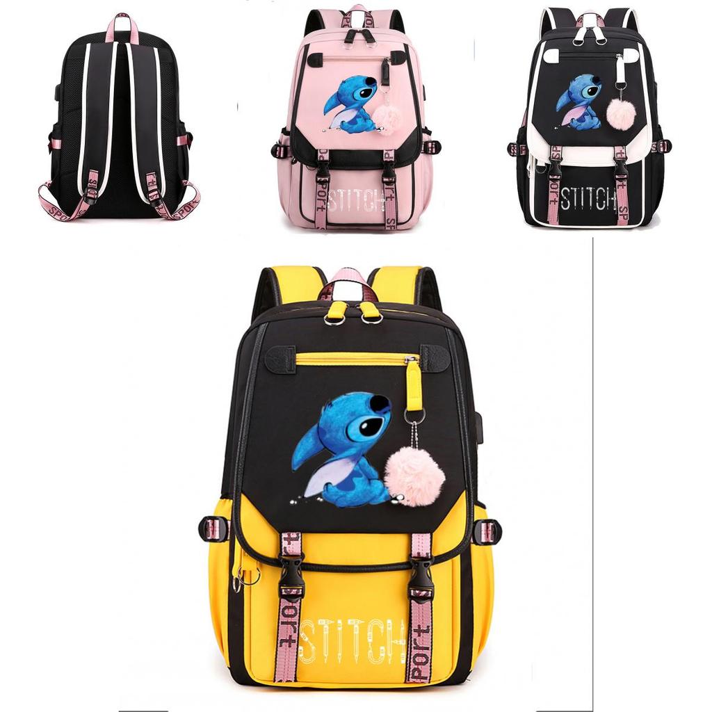 Fashionable Color Blocked Stitch Pattern Student Large Capacity Backpack For Travel And School Use
